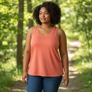 prAna Women's‎ Coral Heathered Racerback Tank Top Size XL